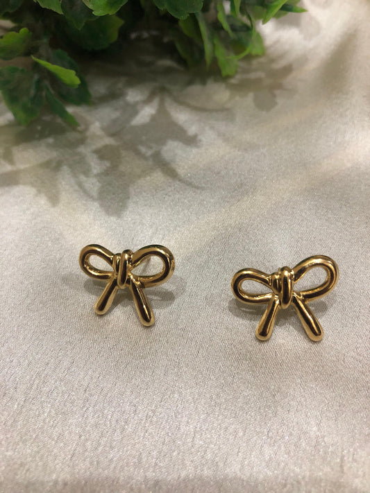 Charming Golden Ribbon Earrings | Korean Eearring