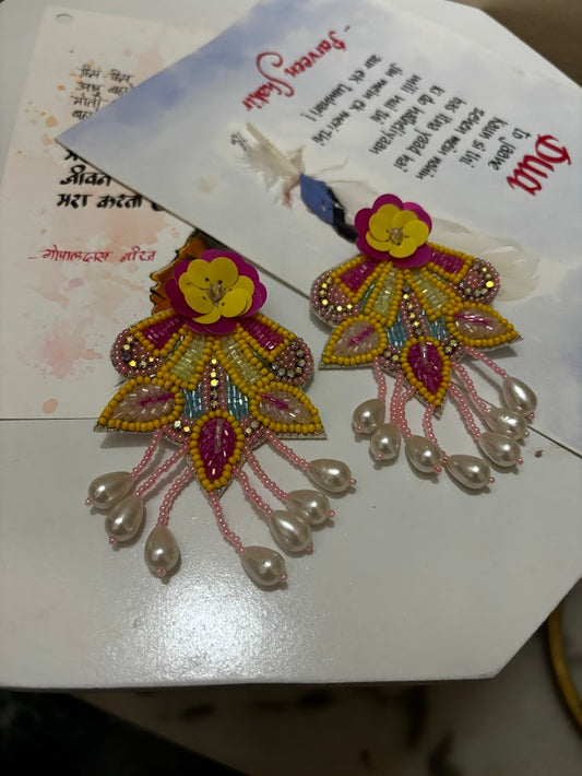 Rangtara Chandrika – Blooming Beadfall Earrings