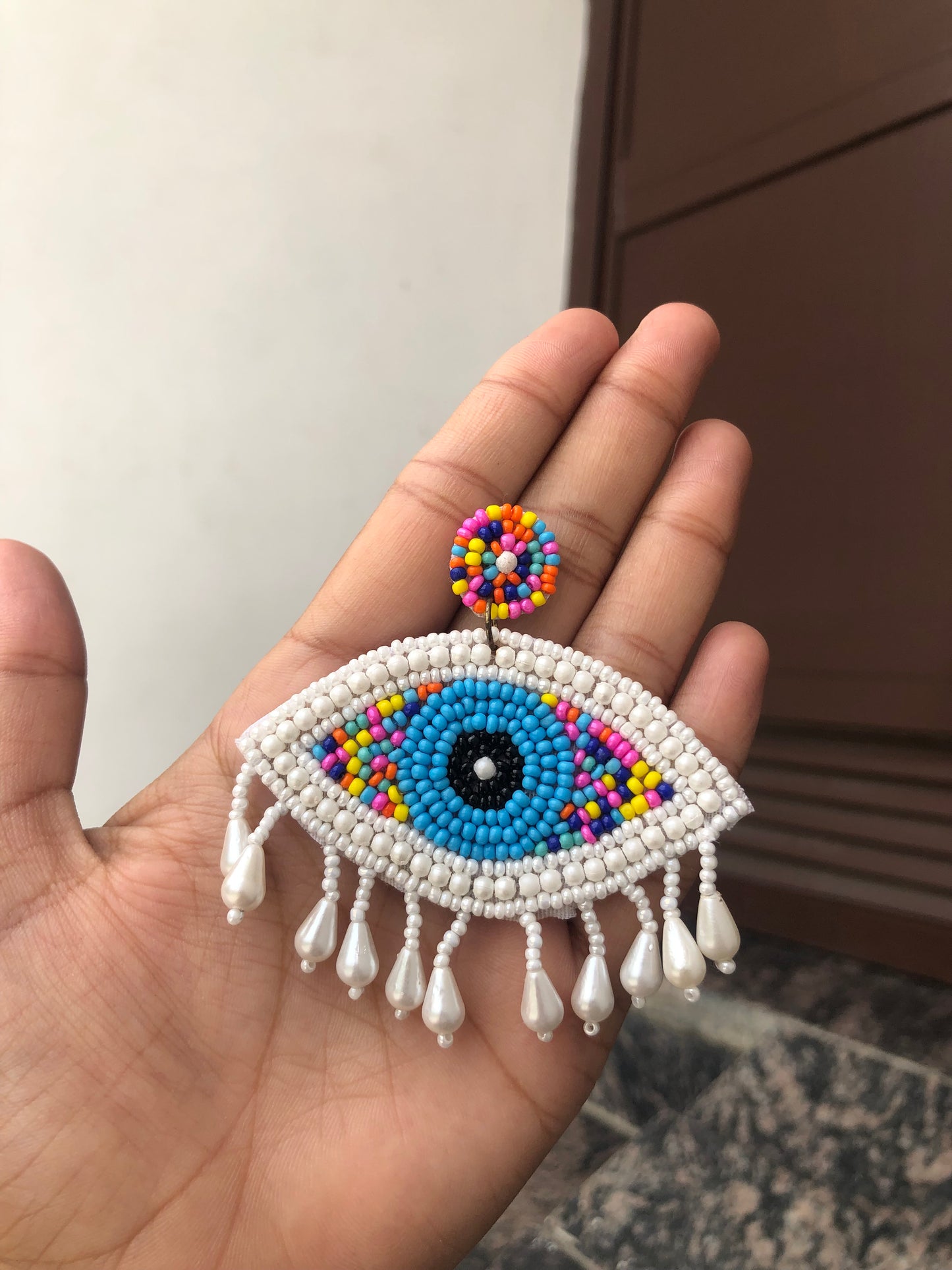 Multicolor Evil Eye Beaded Earrings