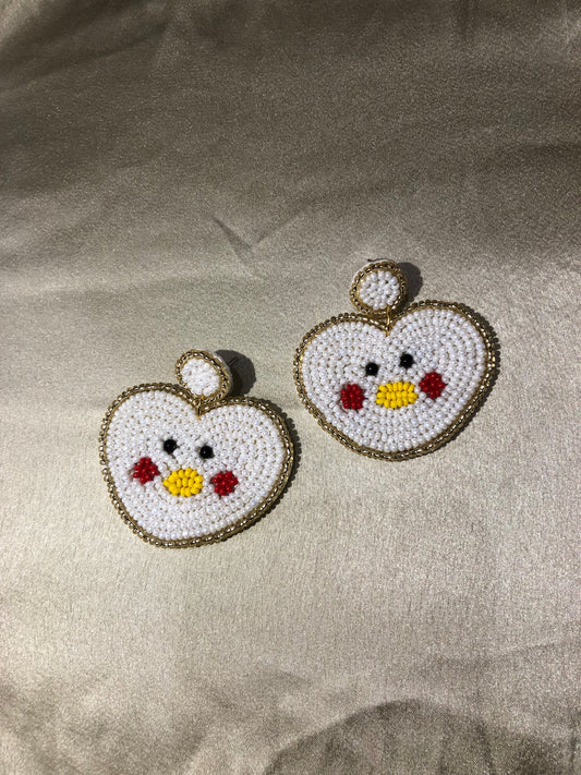 Cute Heart face Handcrafted Earrings