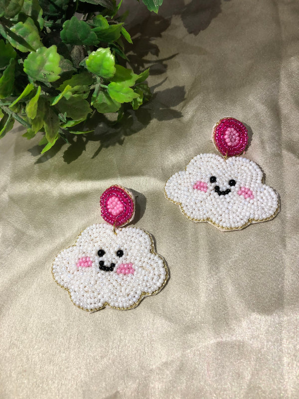 handmade cute cloud earrings