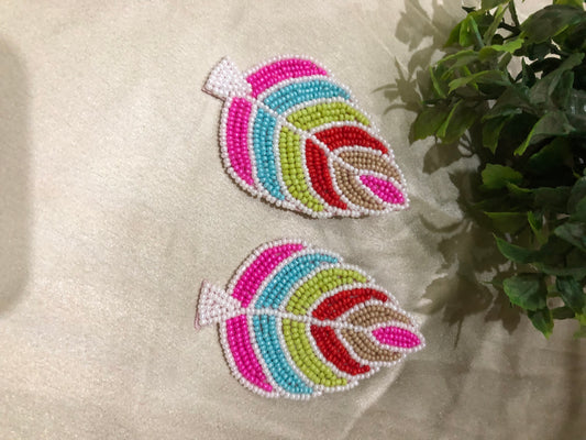 Vibrant Handmade Leaf Earrings