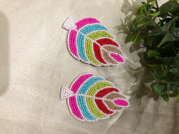 Vibrant Handmade Leaf Earrings