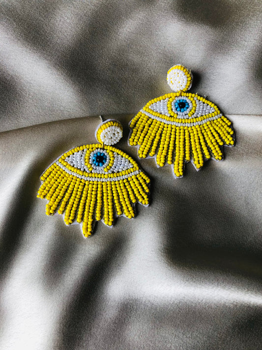 Beaded Evil Eye Earrings