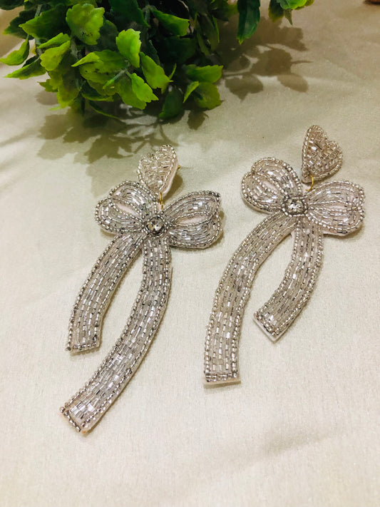 Elegant Bow Pearl Earrings