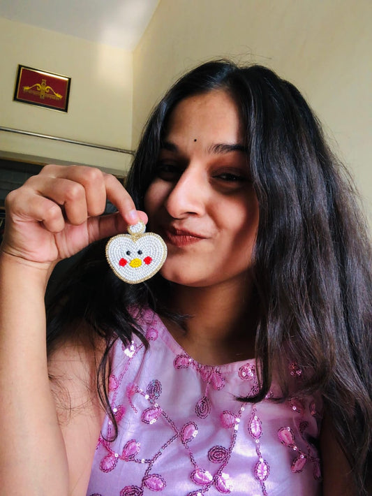 Cute Heart face Handcrafted Earrings