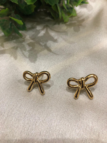 Charming Golden Ribbon Earrings | Korean Eearring