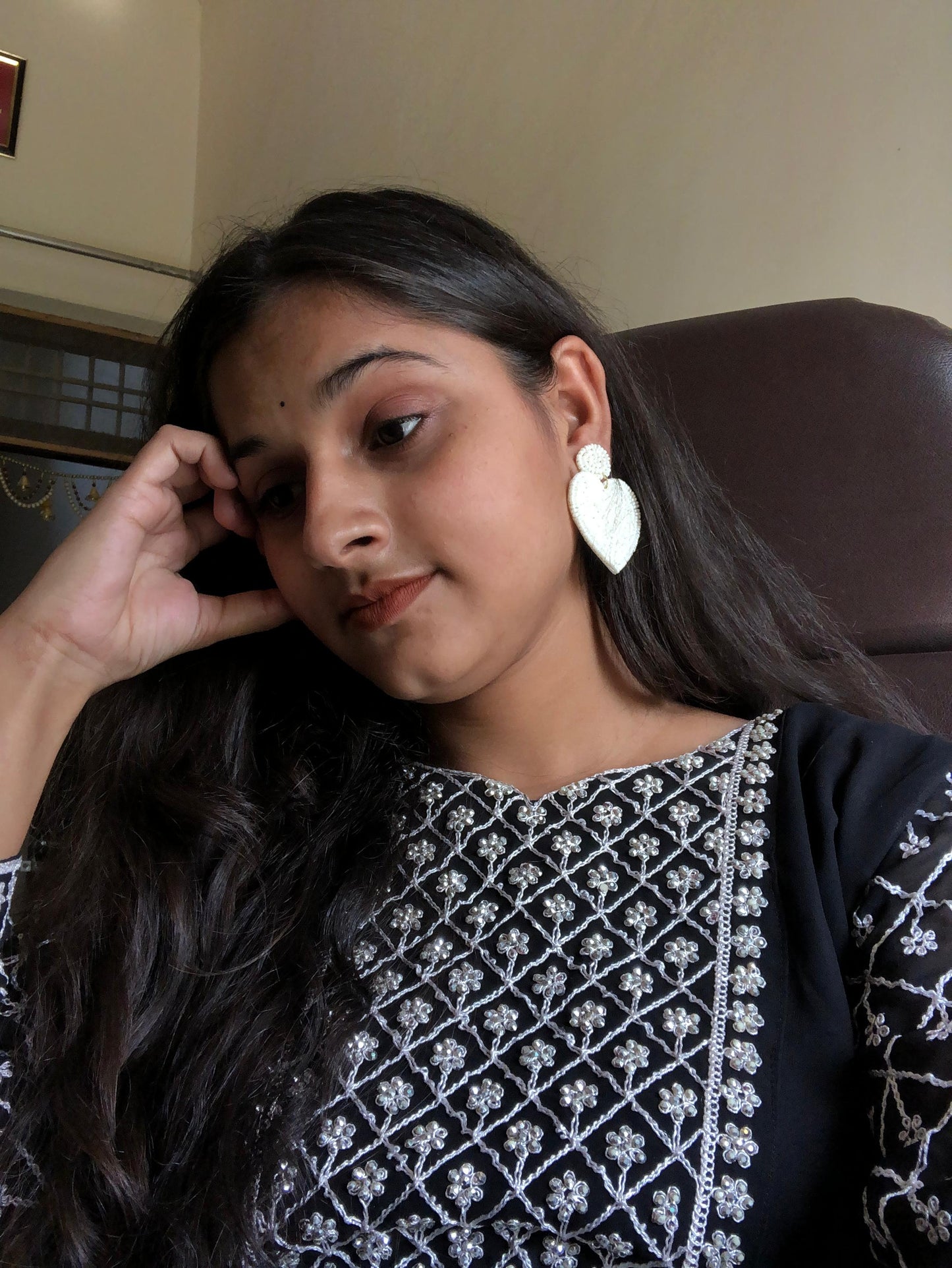 Handmade Pearl Heart Earrings