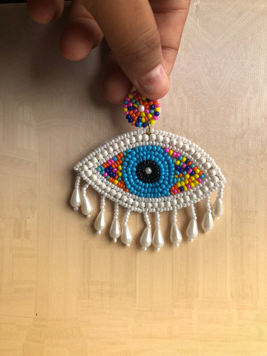 Multicolor Evil Eye Beaded Earrings