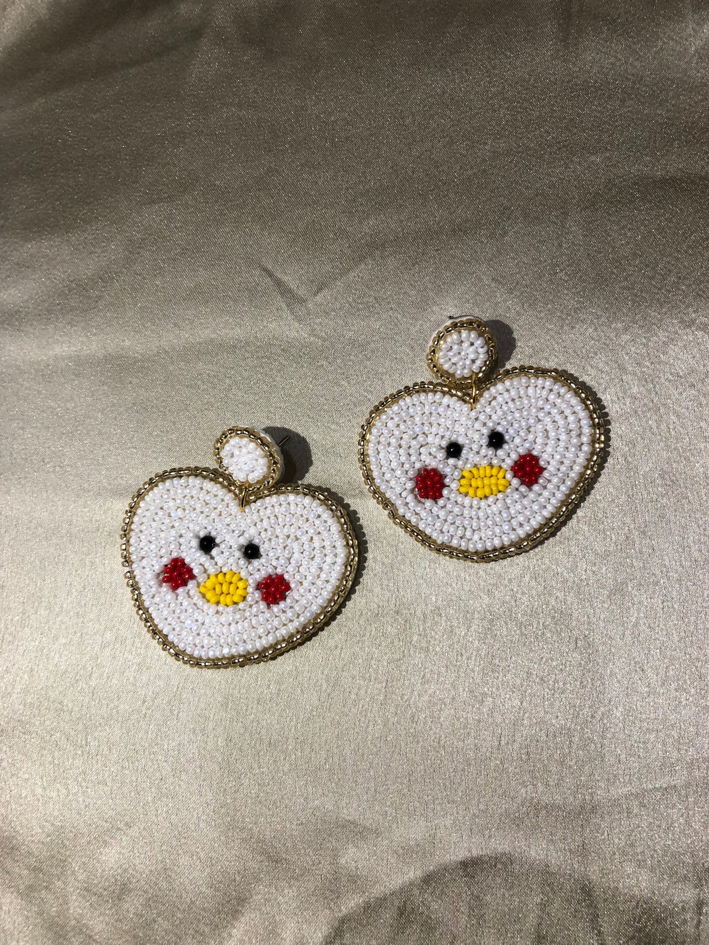 Cute Heart face Handcrafted Earrings