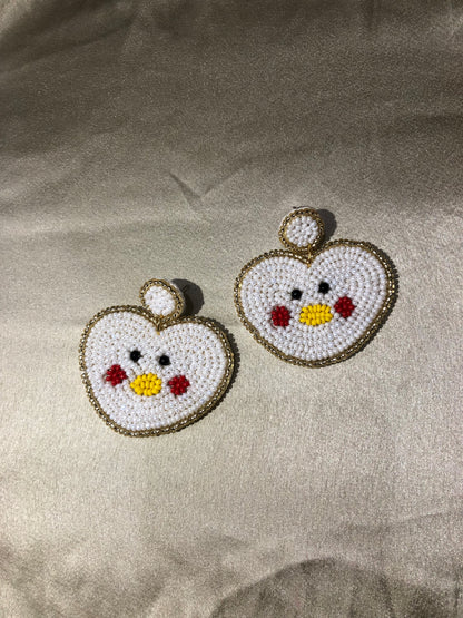 Cute Heart face Handcrafted Earrings