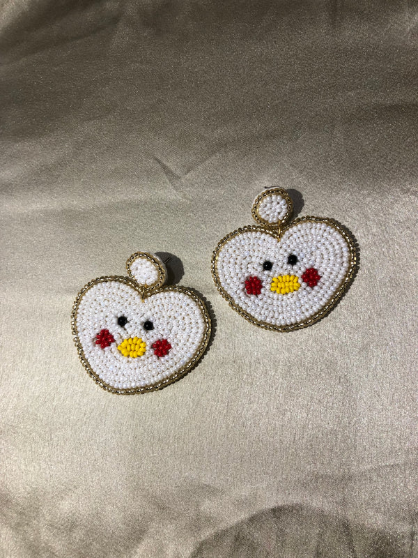 Cute Heart face Handcrafted Earrings