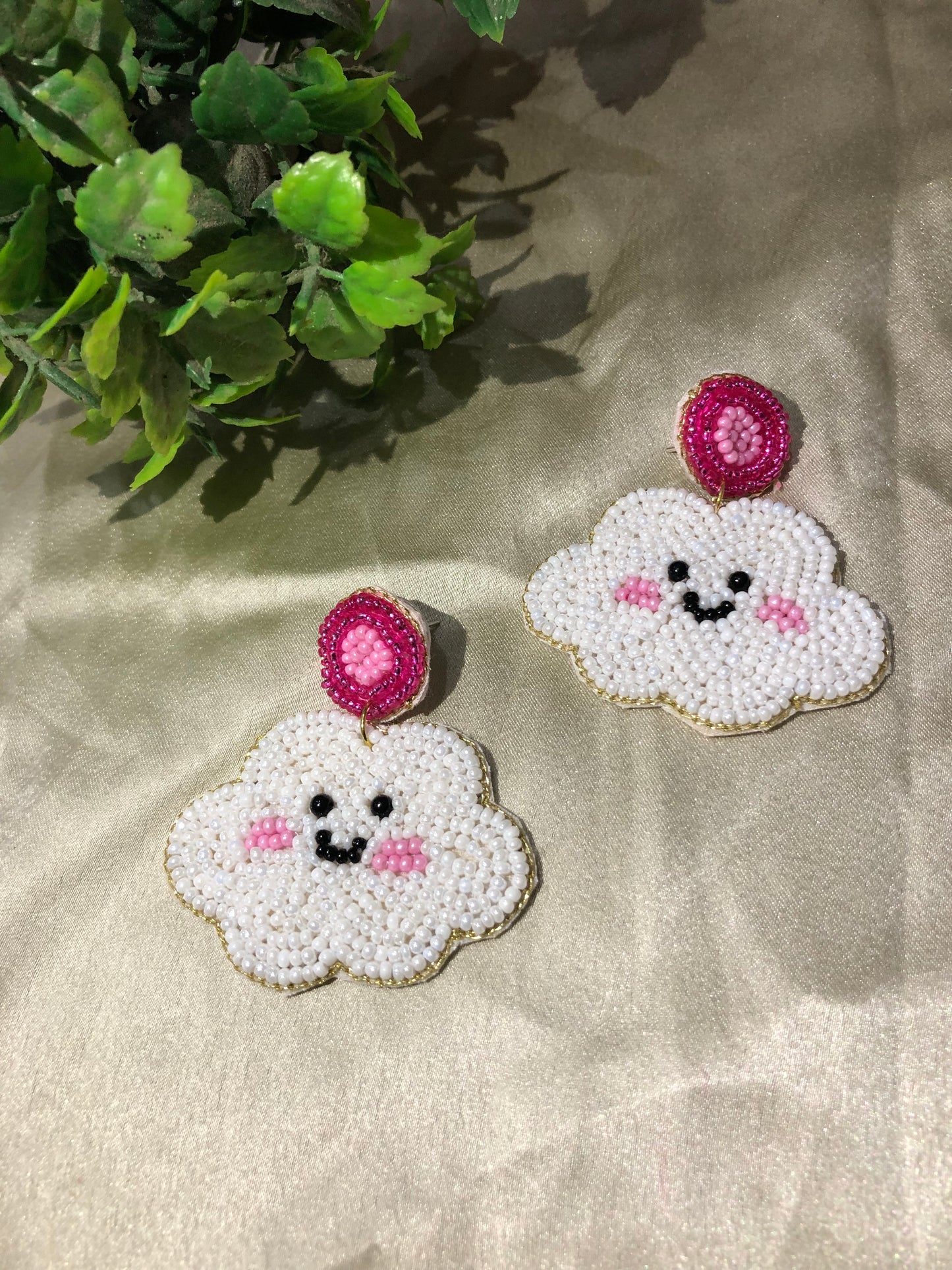handmade cute cloud earrings
