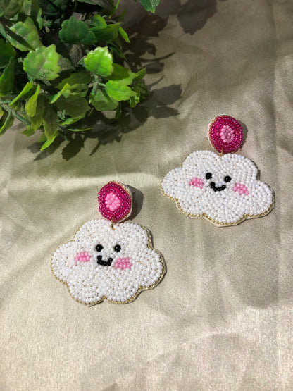 handmade cute cloud earrings