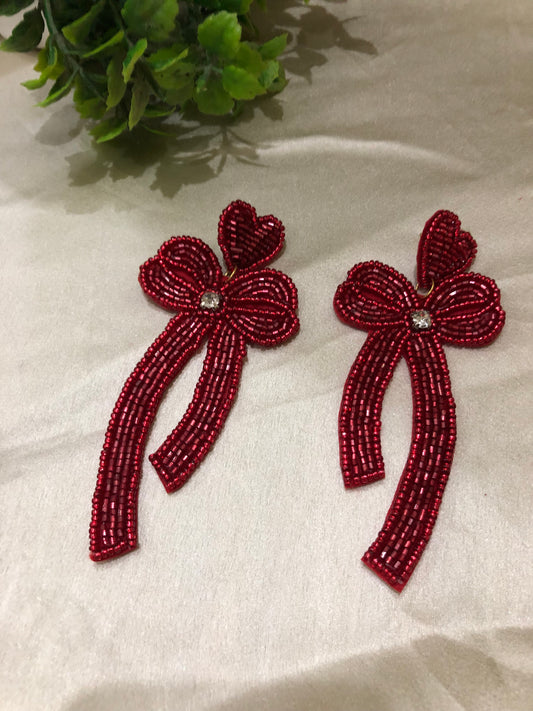 Elegant Bow Pearl Earrings
