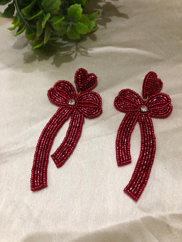 Elegant Bow Pearl Earrings