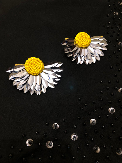 Radiant Bloom Handmade Beaded Earrings