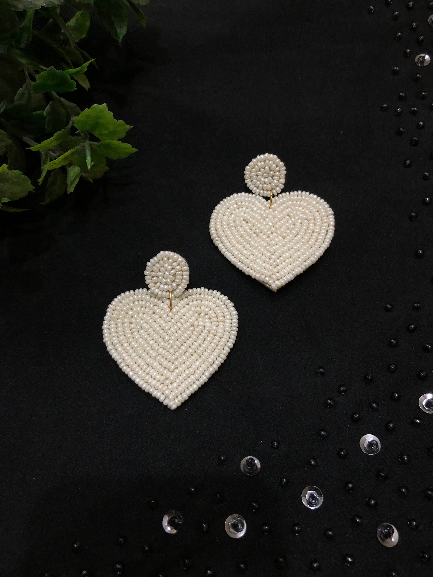 Handmade Pearl Heart Earrings
