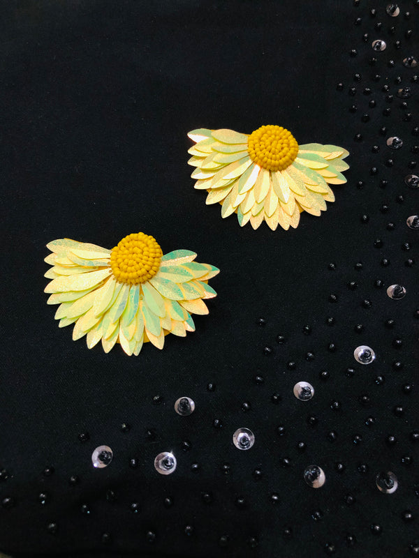 Radiant Bloom Handmade Beaded Earrings