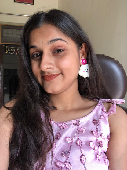 handmade cute cloud earrings