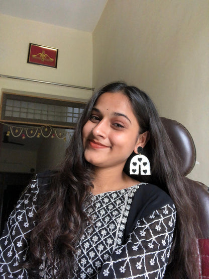 Trendy Handmade Monochrome Earrings