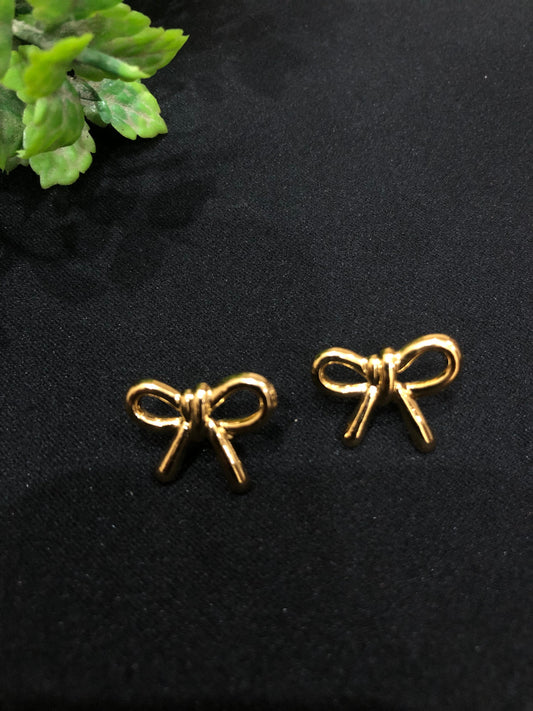 Charming Golden Ribbon Earrings | Korean Eearring