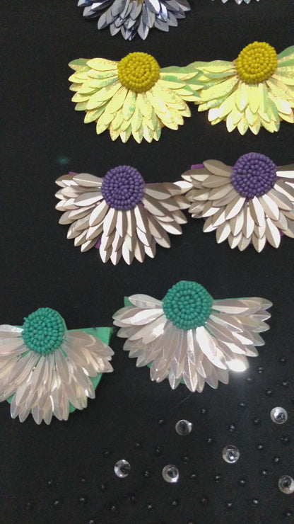 Radiant Bloom Handmade Beaded Earrings